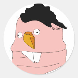 Teardrop nose goofy puppet runder aufkleber