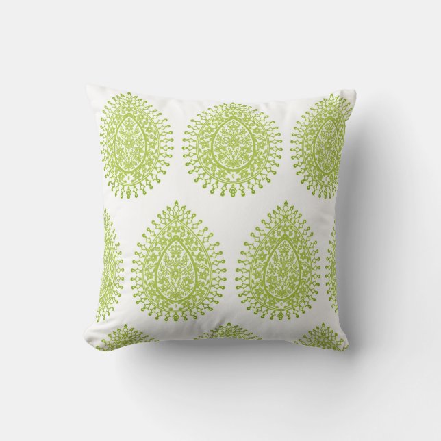 Teardrop Paisley Motif Throw Kissen (Vorderseite)