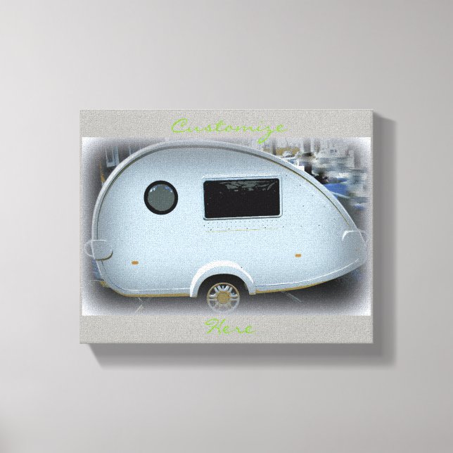 Teardrop Sinti und Roma Caravan Happy Camping Thun Leinwanddruck (Vorderseite)