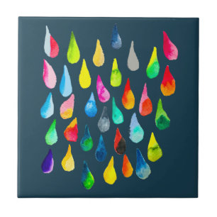 Teardrops Aquarell farbenfroh whimsical Fliese