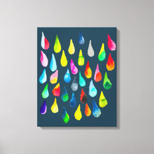 Teardrops Aquarell farbenfroh whimsical Leinwanddruck