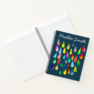 Teardrops Aquarell farbenfroh whimsical Notizbuch