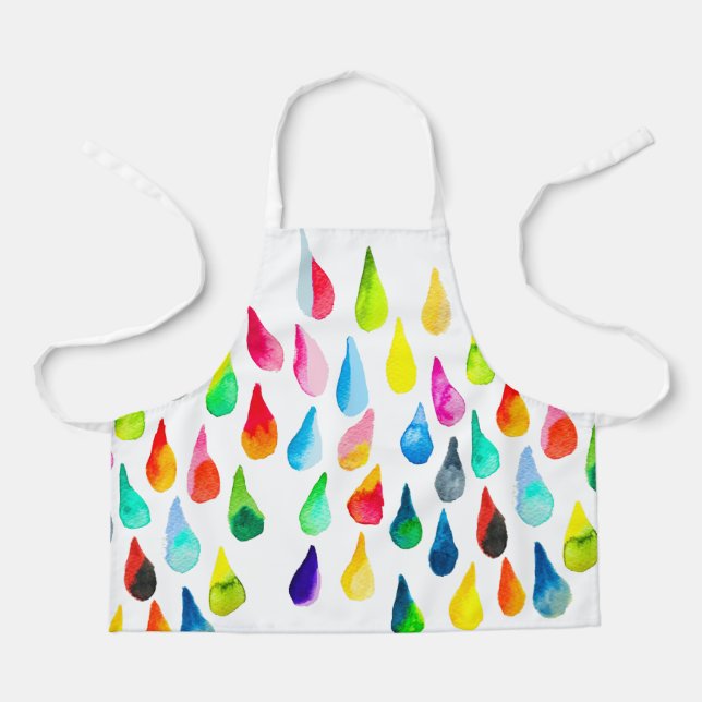 Teardrops Aquarell farbenfroh whimsical Schürze (Vorderseite)