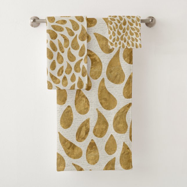 Teardrops d'or Serviettes de bain Art déco rétro (En situation)