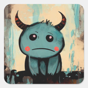 Teardrops und Hörner Quadratischer Aufkleber