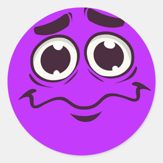 Tearful Emoji Runder Aufkleber (Vorderseite)
