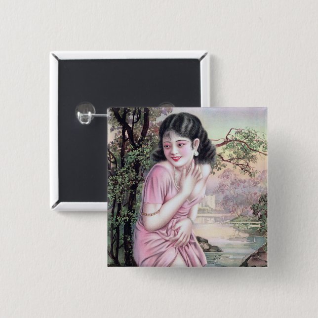 Tease in Stream Oasis von Shanghai China Girl Button (Vorne & Hinten)