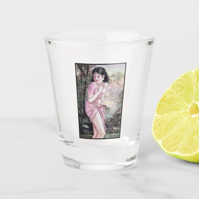 Tease in Stream Oasis von Shanghai China Girl Schnapsglas (Vorderseite)