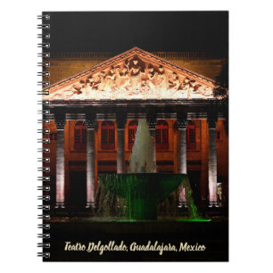 Teatro Delgollado, Guadalajara, Mexiko bei Nacht Notizblock