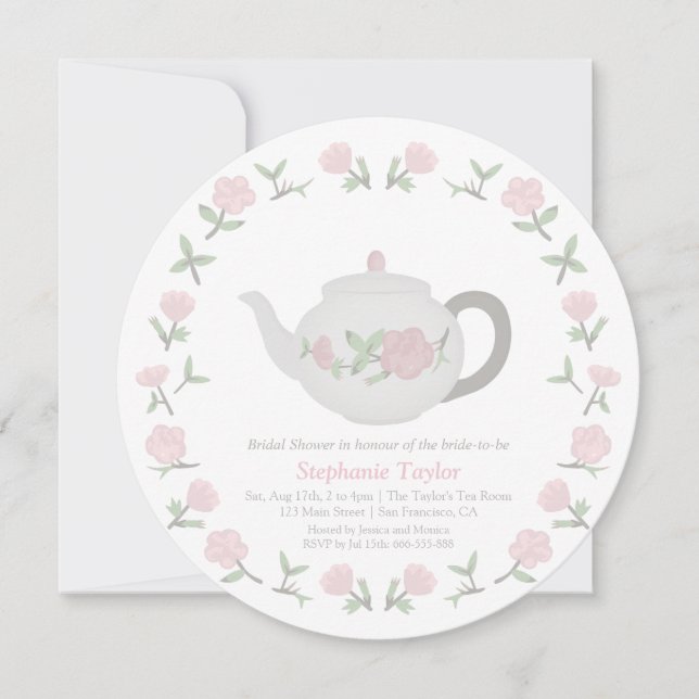 Teatro Flora Tea Party Bridal Dusche Einladungen (Vorderseite)