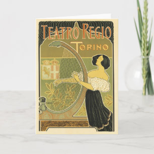 Teatro Regio Vintages Französisches Jugendstil Karte