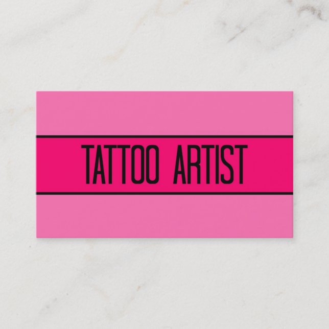 Teattoo Artist Baby and Hot Pink Business Card Visitenkarte (Vorderseite)