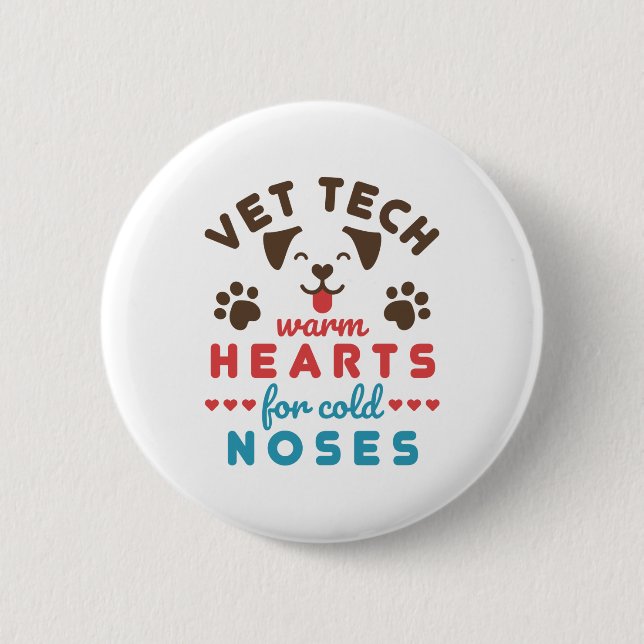 Tec Tech Warme Herzen für kalte Nosen Button (Vorderseite)