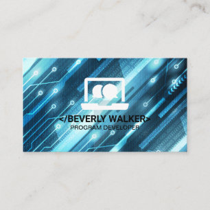 Tech-Computer-Logo Hintergrund zum Binärcode Visitenkarte