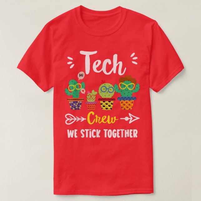 Tech Crew, Funny Niedlich School Cactus Team Tech  T-Shirt (Design vorne)