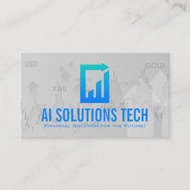 Tech-Dokument-Logo | Finanzdiagramm Visitenkarte (Vorderseite)