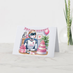 Tech Girls Sparkle STEM Robot Carte d'anniversaire