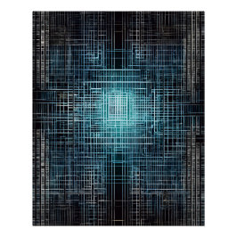 Tech Grid: Sleek Digital Art Poster