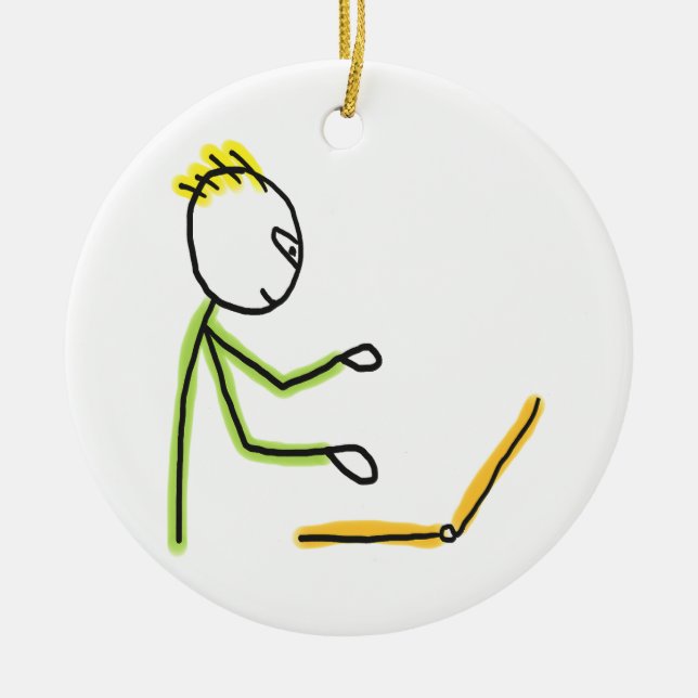 Tech Guy Stickman Keramik Ornament (Vorne)