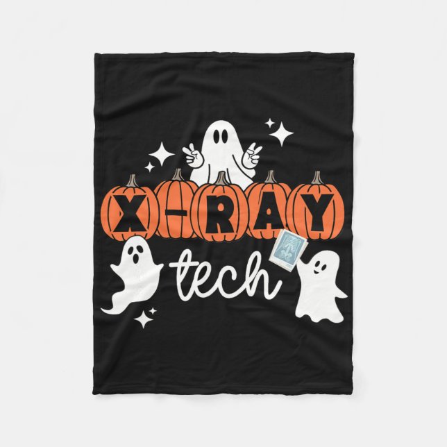 Tech Halloween Techniker Squad Xray Tech Pumpkin Fleecedecke (Vorderseite)