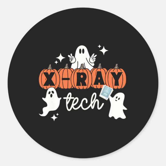 Tech Halloween Techniker Squad Xray Tech Pumpkin Runder Aufkleber (Vorderseite)