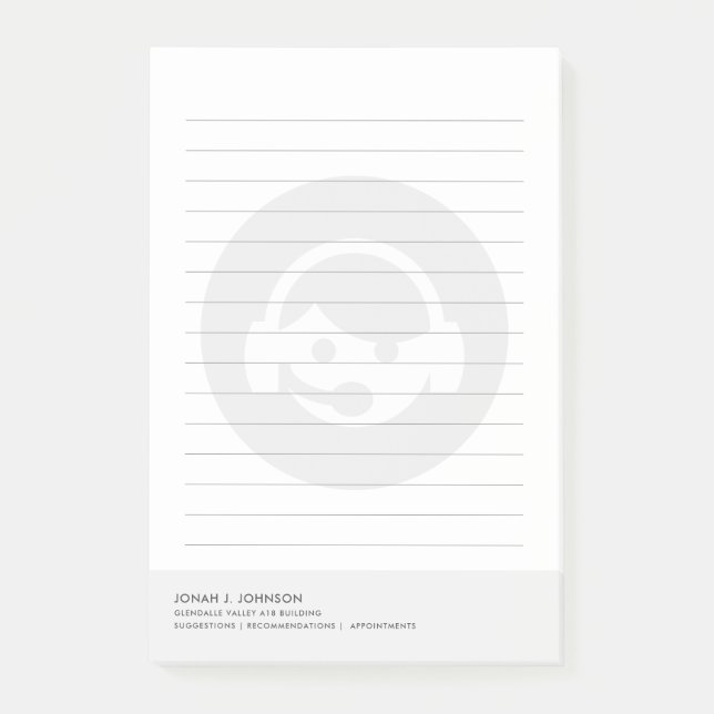 Tech + Leitstelle Call Center | Minimaler Stil Post-it Klebezettel (Vorderseite)