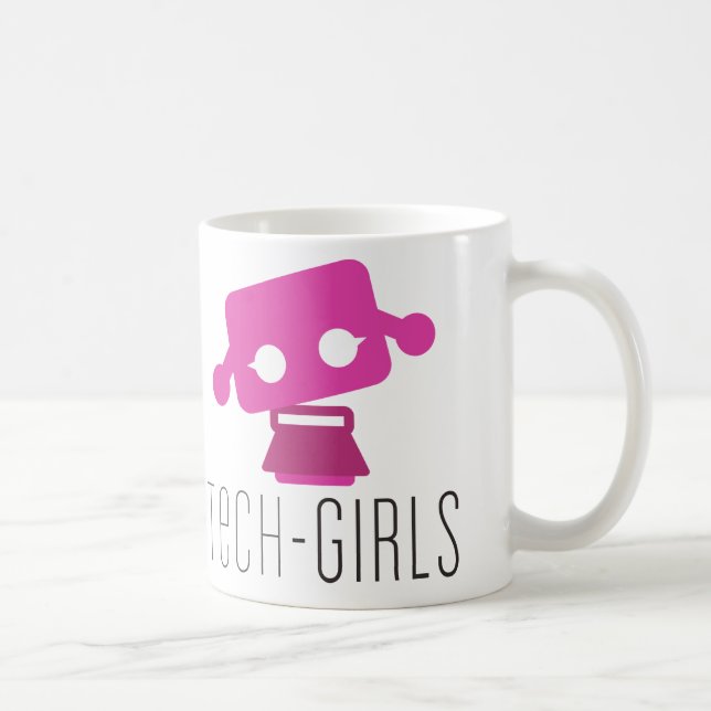 Tech-Mädchen-Tasse mit lila Punkt Kaffeetasse (Rechts)