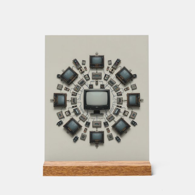 Tech Mandala: A Fusion of Eras Acrylschild (Vorderseite)