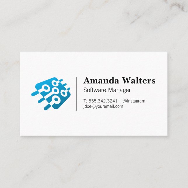 Tech Microchip | Software-Hardware | Ingenieur Visitenkarte (Vorderseite)