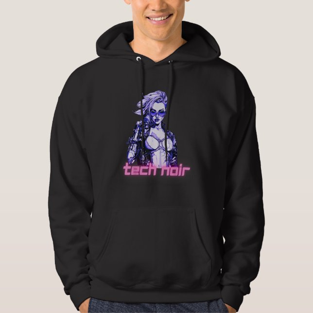 Tech Noir Cyberpunk Girl Hoodie (Vorderseite)