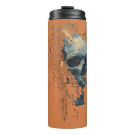 Tech Noir Digital-Schaltkreis-Totenkopf-Tumbler Thermosbecher