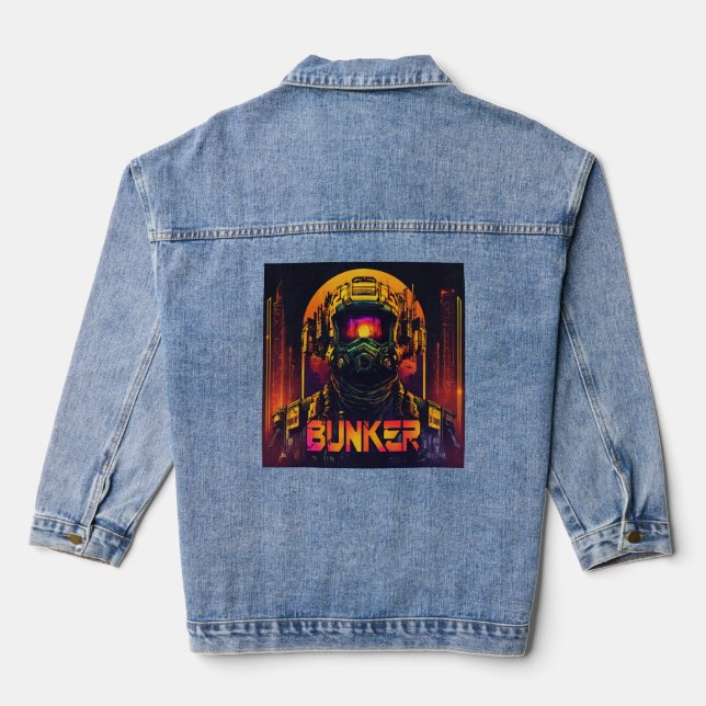 Tech Rebel : Veste Cyberpunk Denim par BUNKER TOP  (Verso)