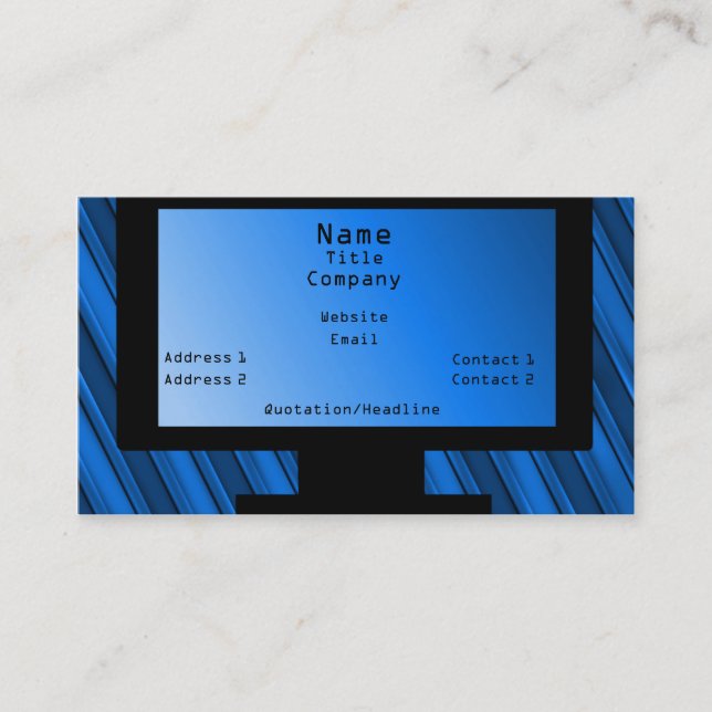 Tech Savvy Carte de visite, Royal Blue (Devant)