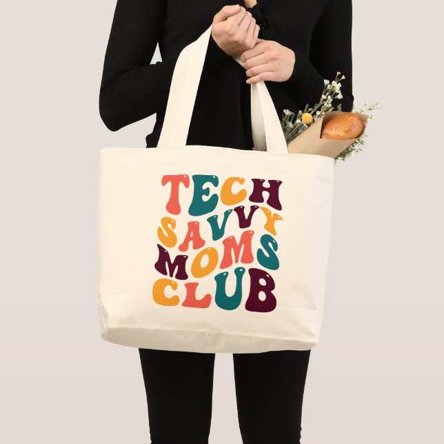 Tech Savvy Mamas Club Souvenir Retro Stil Jumbo Stoffbeutel (Vorderseite (Produkt))