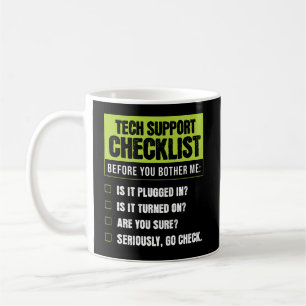 Tech-Support-Humor-Checkliste für alltägliche Prob Kaffeetasse