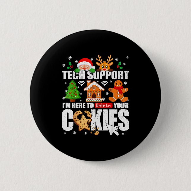 Tech-Support Löschen Sie Ihre Cookies Männer Hässl Button (Vorderseite)