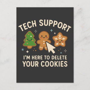 Tech-Support-Weihnachten-Cookies-Löschen-Süß Postkarte