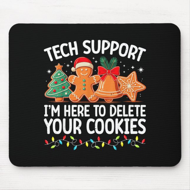 Tech Suprt Christmas Cookies Women Men Funny Chris Mousepad (Vorne)