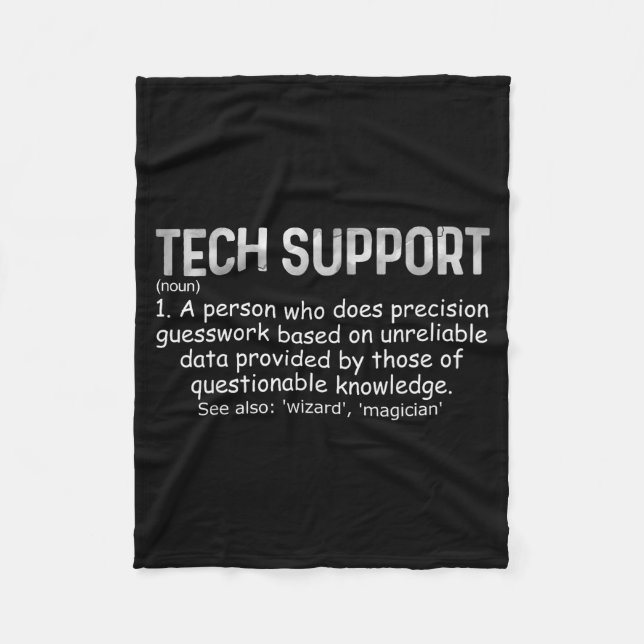 Tech Suprt Definition Tee Funny It Computer Nerd T Fleecedecke (Vorderseite)