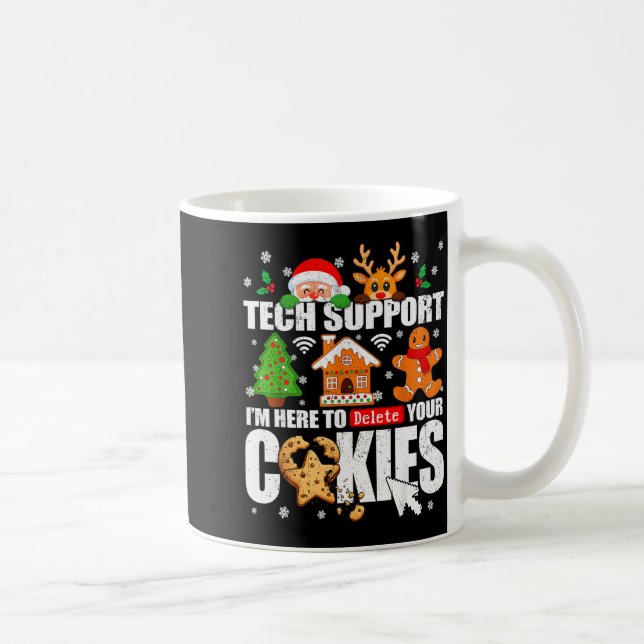 Tech Suprt Delete Your Cookies Men Ugly Christmas  Kaffeetasse (Rechts)