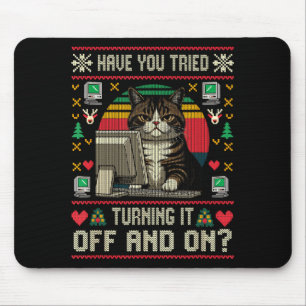 Tech Suprts Katze Ingenieur Computer hässlicher We Mousepad
