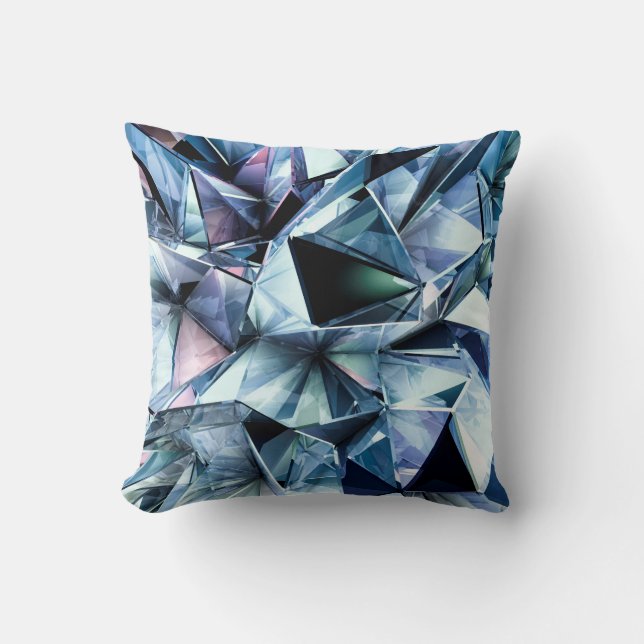 Tech tech triangle crystal background. kissen (Vorderseite)