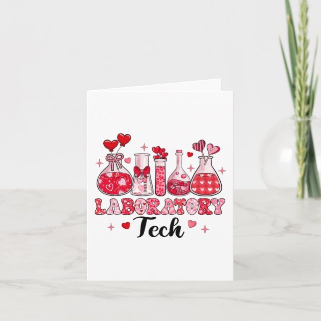 Tech Test Tube Leopard Herz Valentinstag Karte (Vorderseite)
