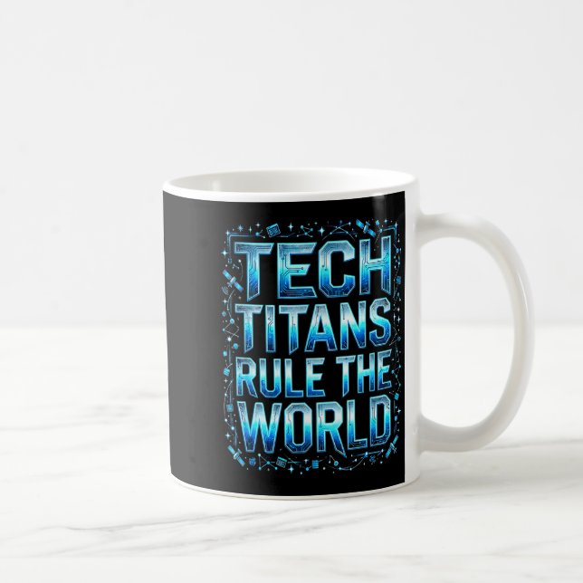 Tech Titans Rule Funny Big Technology Satire Wer G Kaffeetasse (Rechts)