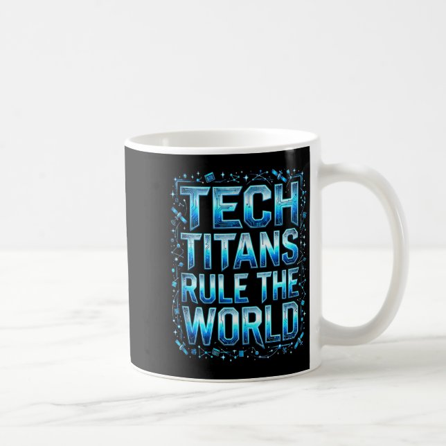 Tech Titans Rule Funny Big Technology Satire Wer G Kaffeetasse (Rechts)