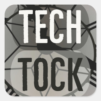 Tech Tock Quadratischer Aufkleber