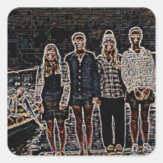 TechANOE Quadratischer Aufkleber