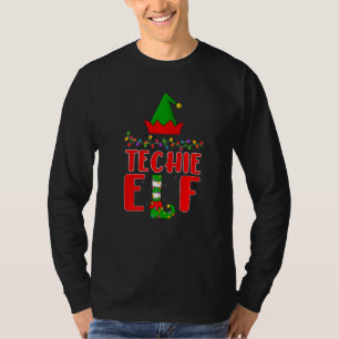Techie Elf Matching Family Lighting Weihnachten T-Shirt