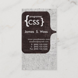 Techie moderner CSS Computer-Softwareentwickler Visitenkarte
