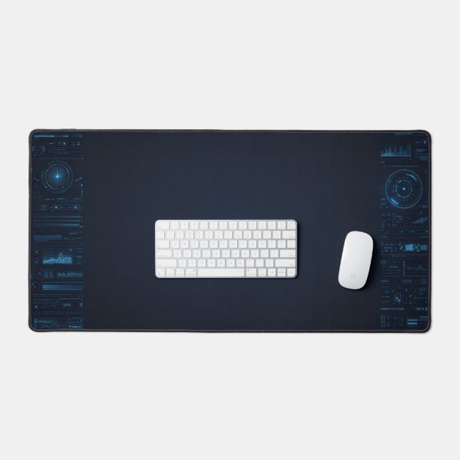 Technical HUD Blueprint Schematic Gaming Desk Mat Schreibtischunterlage (Tastatur & Maus)